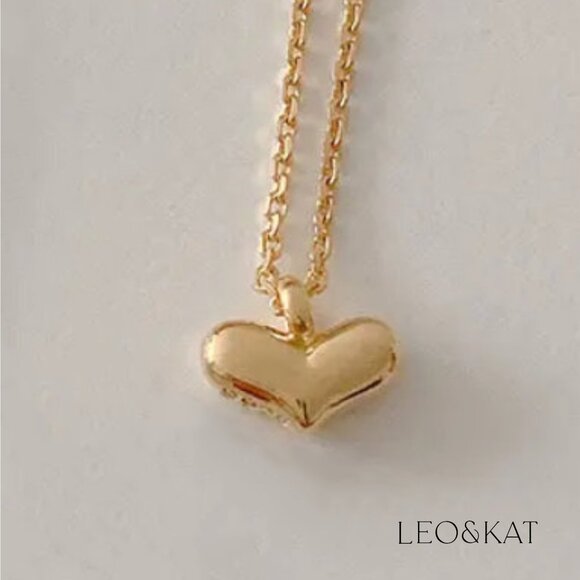 Heart Pendant Necklace in gold and Silver. 925 Sterling Silver. #1118 - Picture 5 of 6